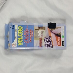 VELCRO Brand Home Decor Hook and Loop Fastener Tape 6ft x 1in Black 91291